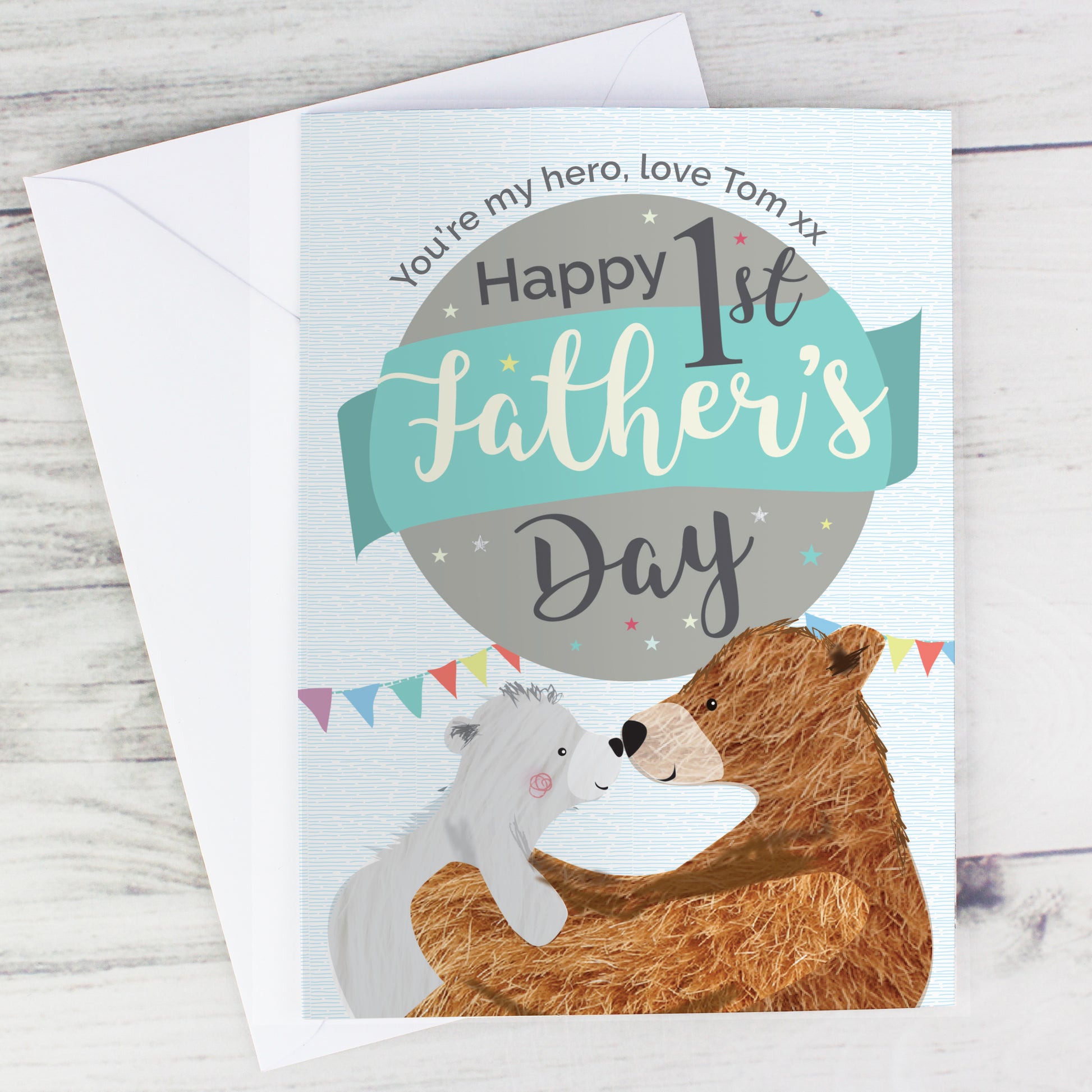 Personalised 1st Father's Day Daddy Bear Card - MK&JD Gifts