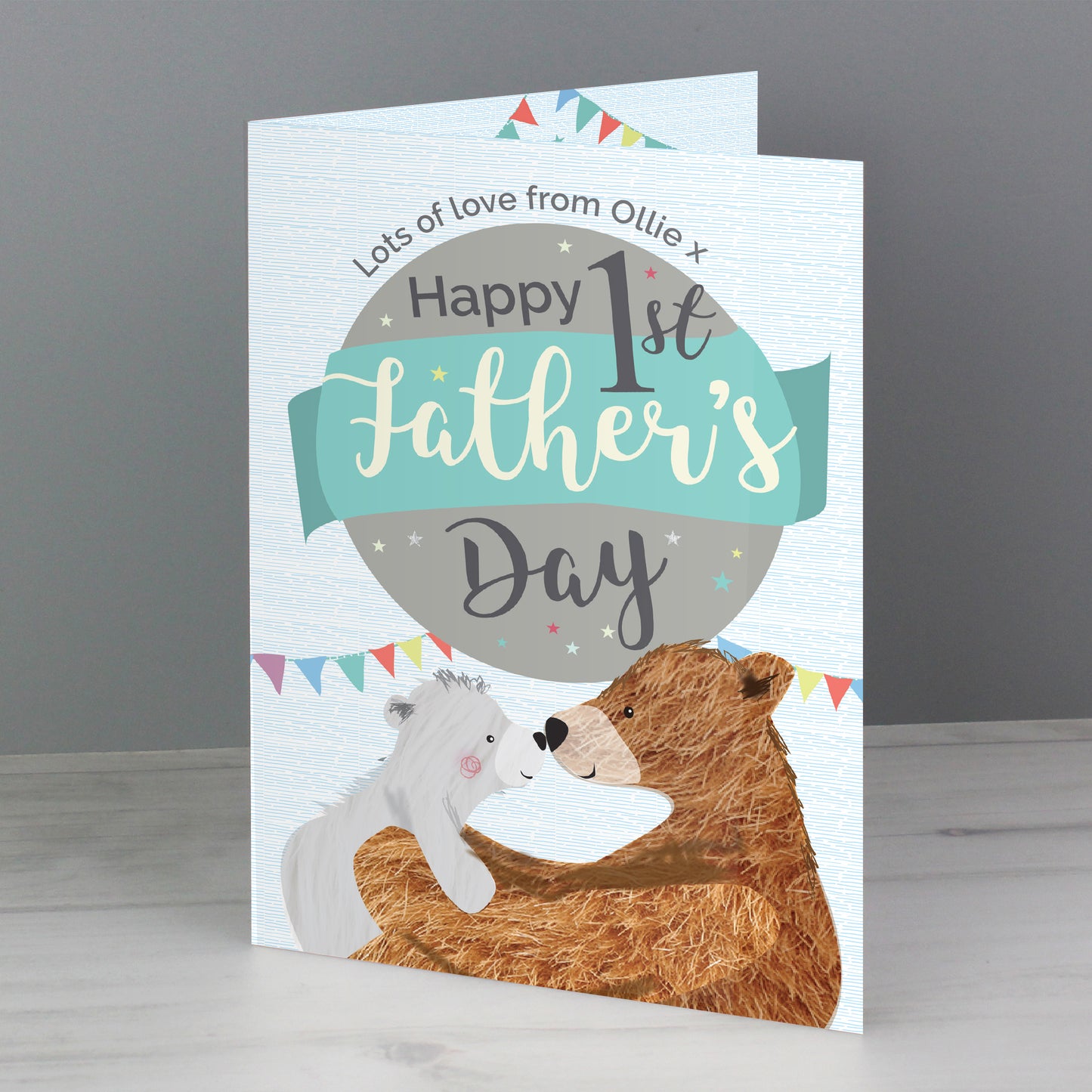 Personalised 1st Father's Day Daddy Bear Card - MK&JD Gifts