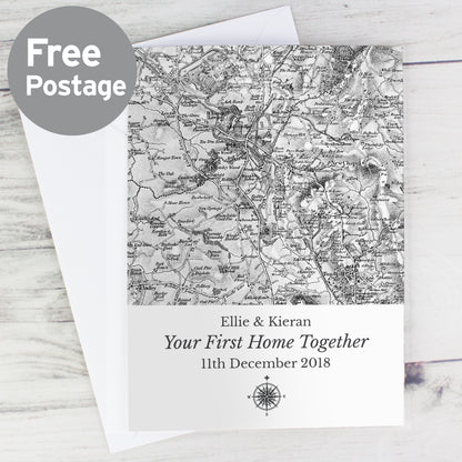 Personalised 1805 - 1874 Old Series Map Compass Card - MK&JD Gifts