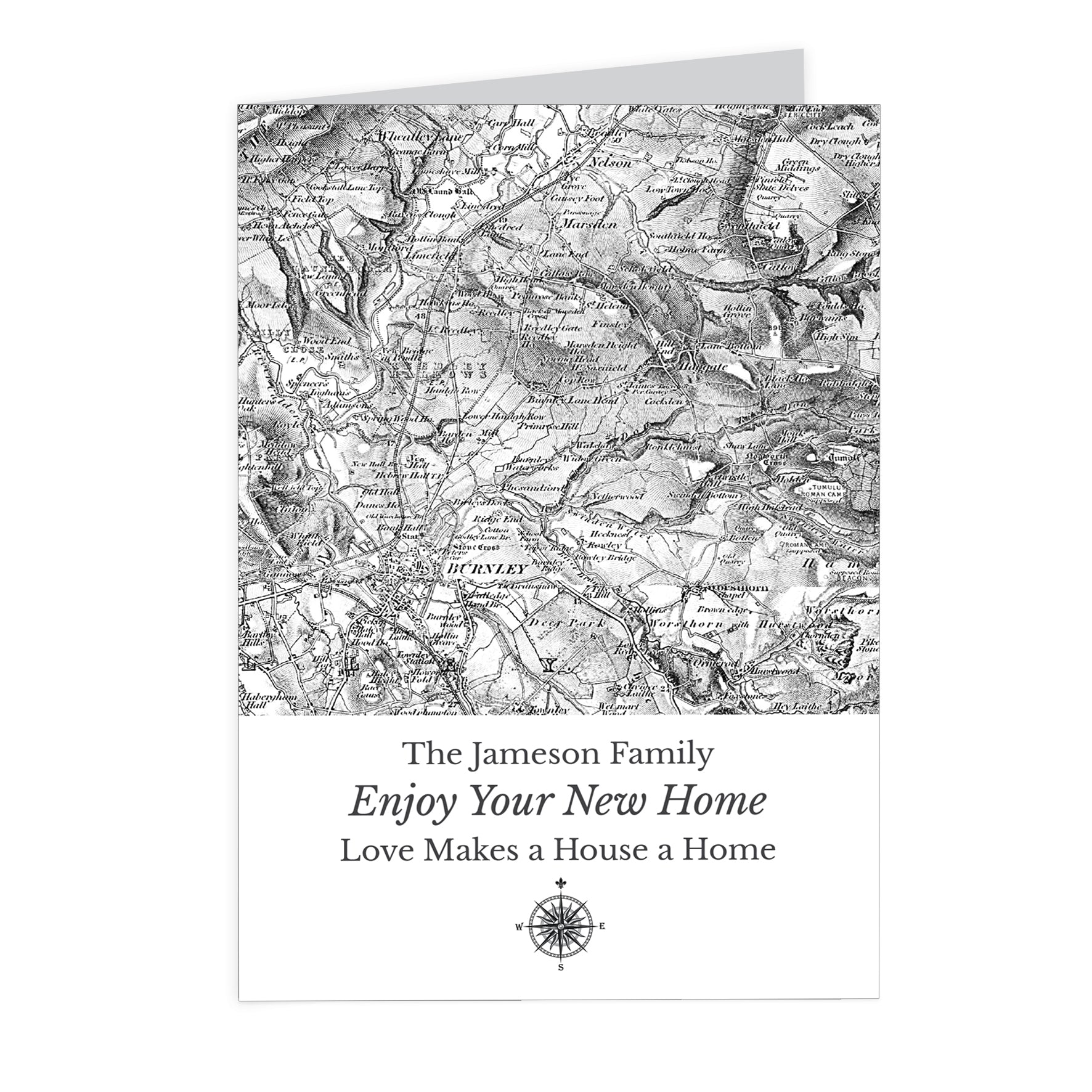 Personalised 1805 - 1874 Old Series Map Compass Card - MK&JD Gifts