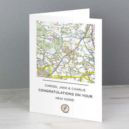 Personalised Present Day Map Compass Card - MK&JD Gifts