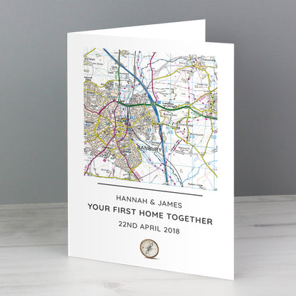 Personalised Present Day Map Compass Card - MK&JD Gifts