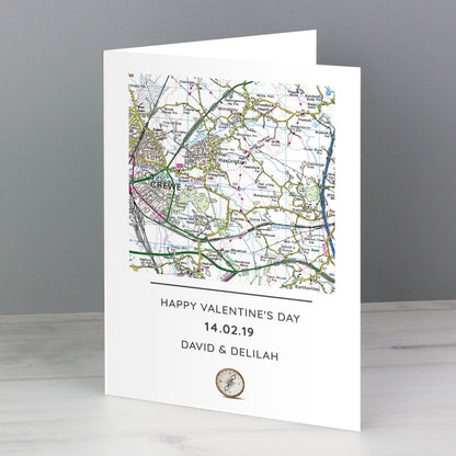 Personalised Present Day Map Compass Card - MK&JD Gifts