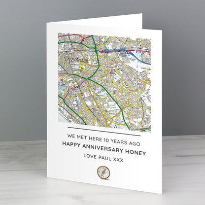 Personalised Present Day Map Compass Card - MK&JD Gifts