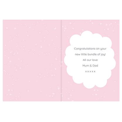 Personalised '10 Little Fingers' Pink Baby Card - MK&JD Gifts