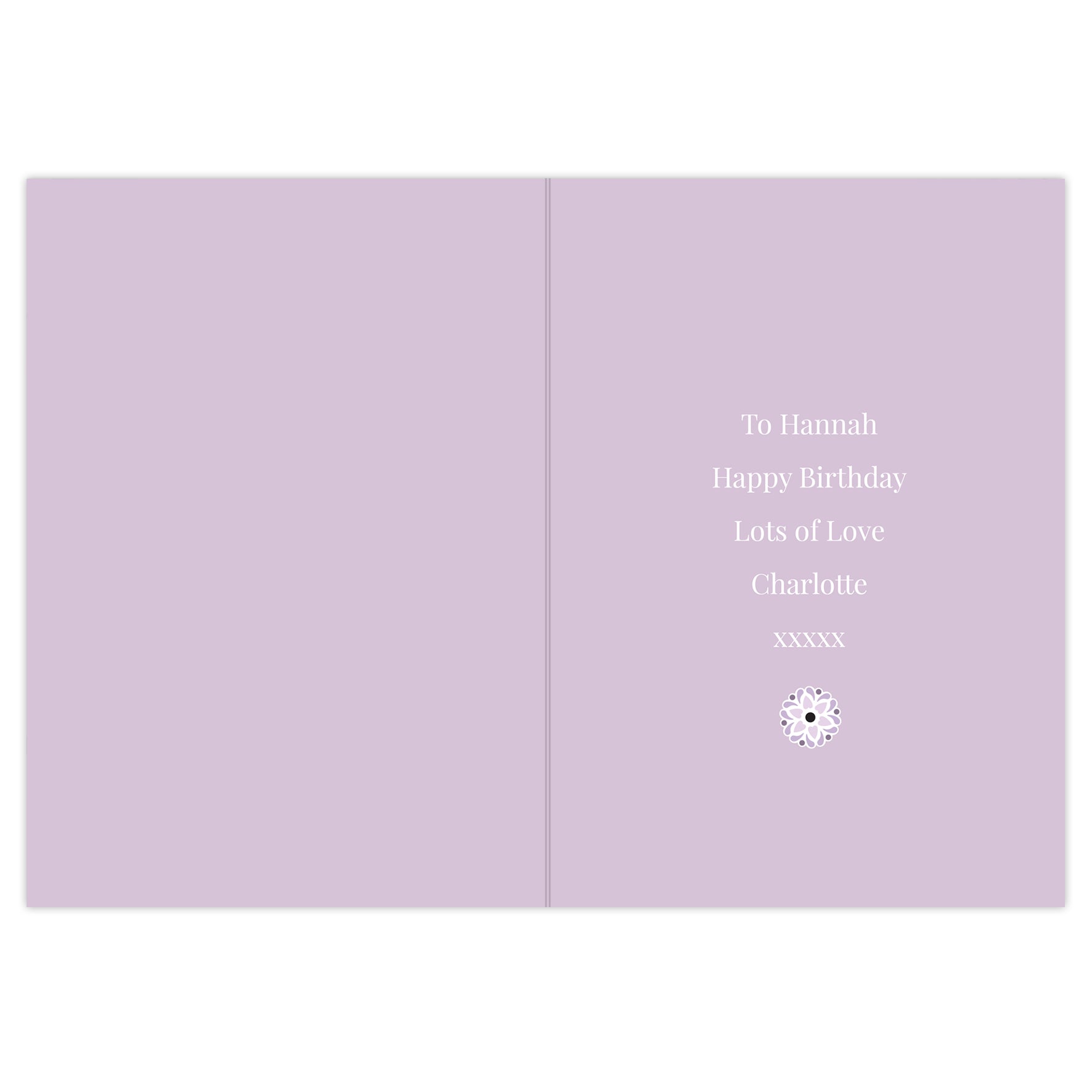 Personalised Lilac Lace Birthday Card - MK&JD Gifts