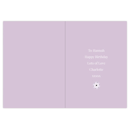 Personalised Lilac Lace Birthday Card - MK&JD Gifts