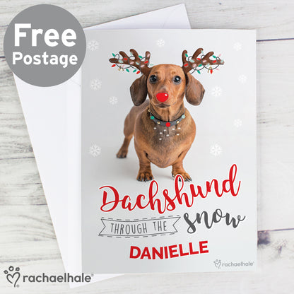 Personalised Rachael Hale Christmas Dachshund Through the Snow Card - MK&JD Gifts