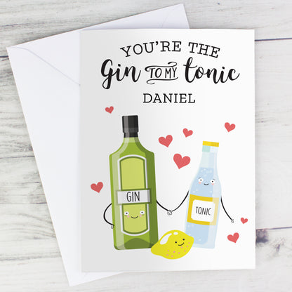 Personalised 'Gin to My Tonic' Card