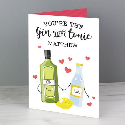 Personalised 'Gin to My Tonic' Card - MK&JD Gifts