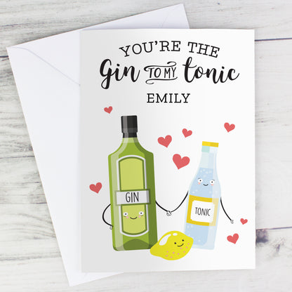 Personalised 'Gin to My Tonic' Card - MK&JD Gifts
