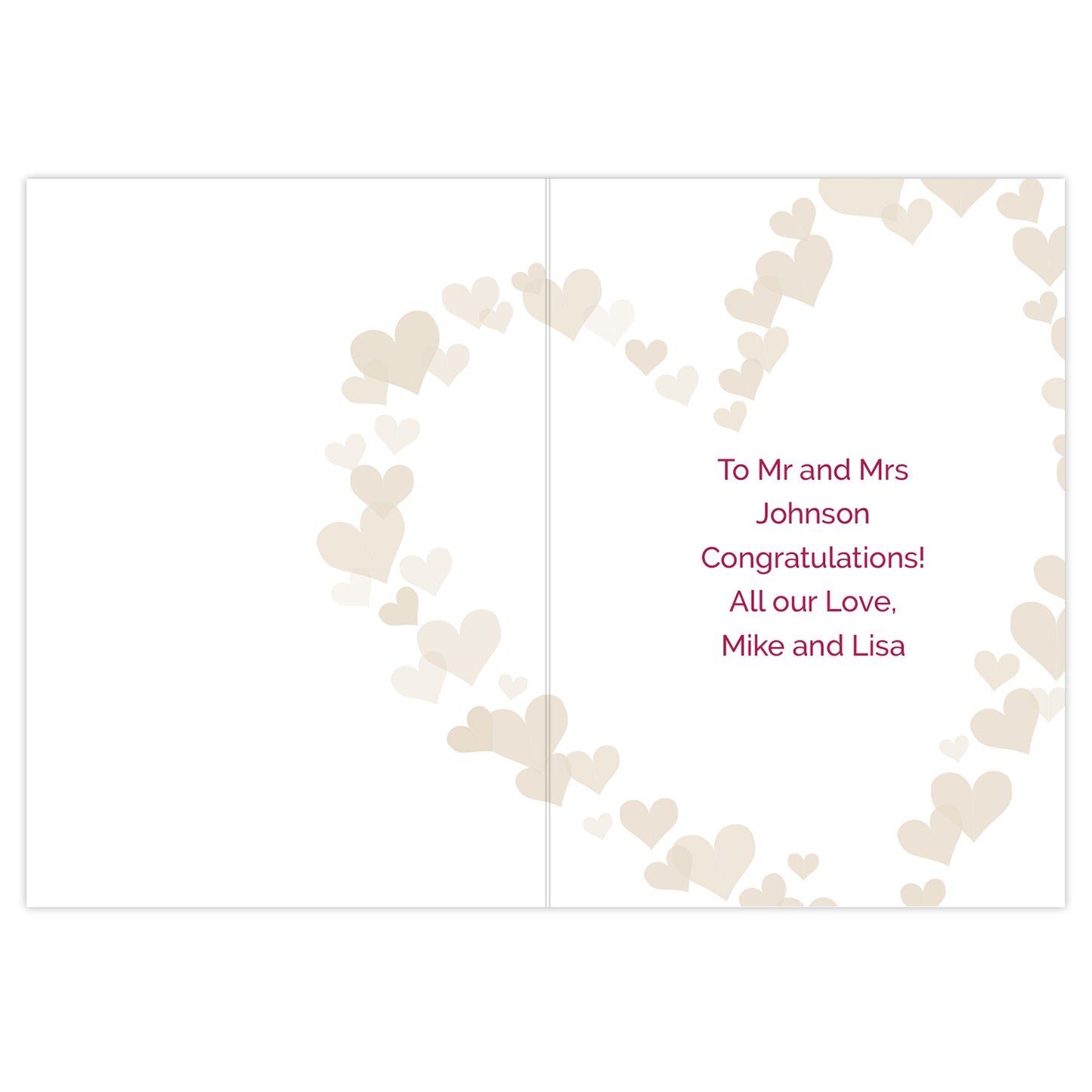 Personalised Mr & Mrs Confetti Hearts Wedding Card - MK&JD Gifts