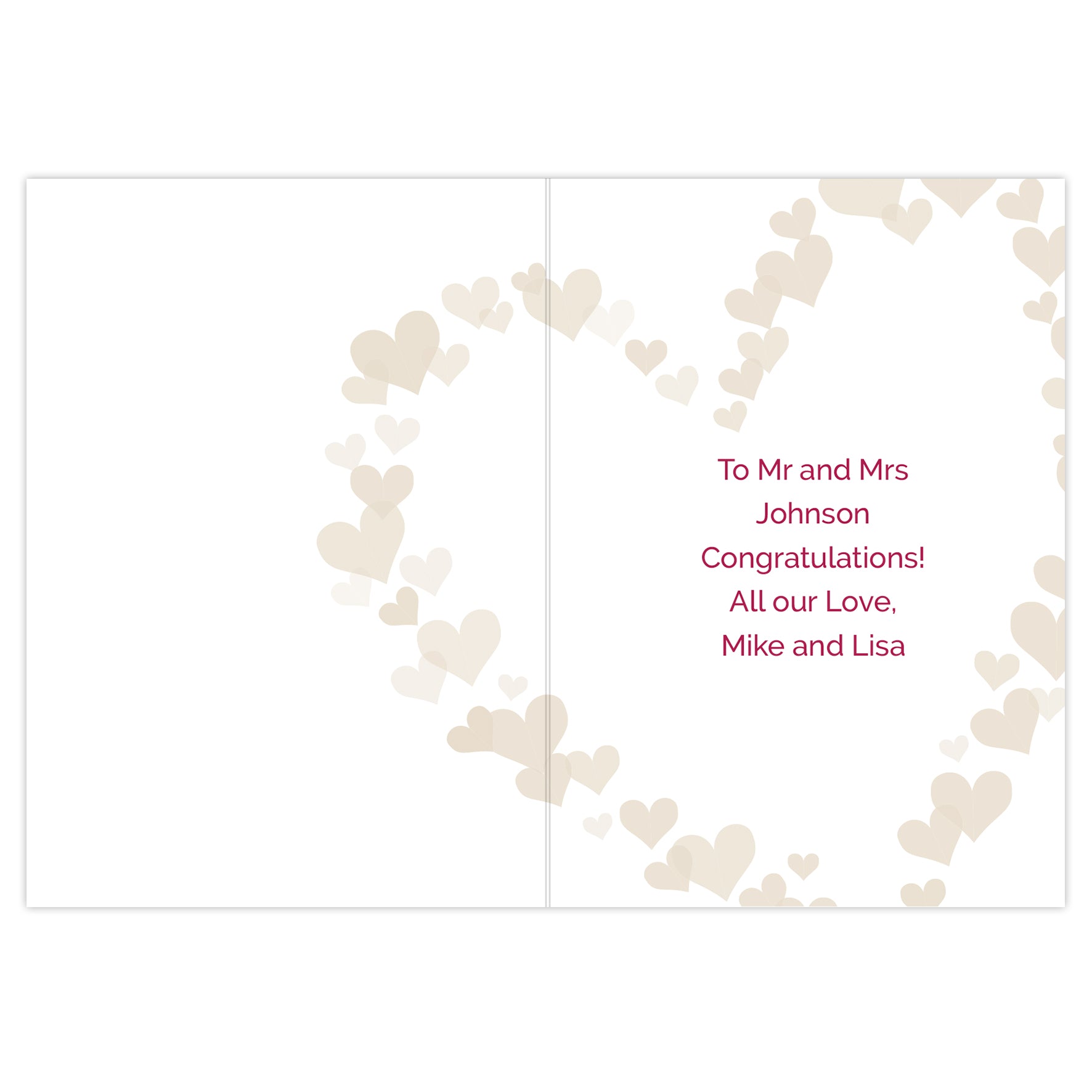 Personalised Mr & Mrs Confetti Hearts Wedding Card - MK&JD Gifts