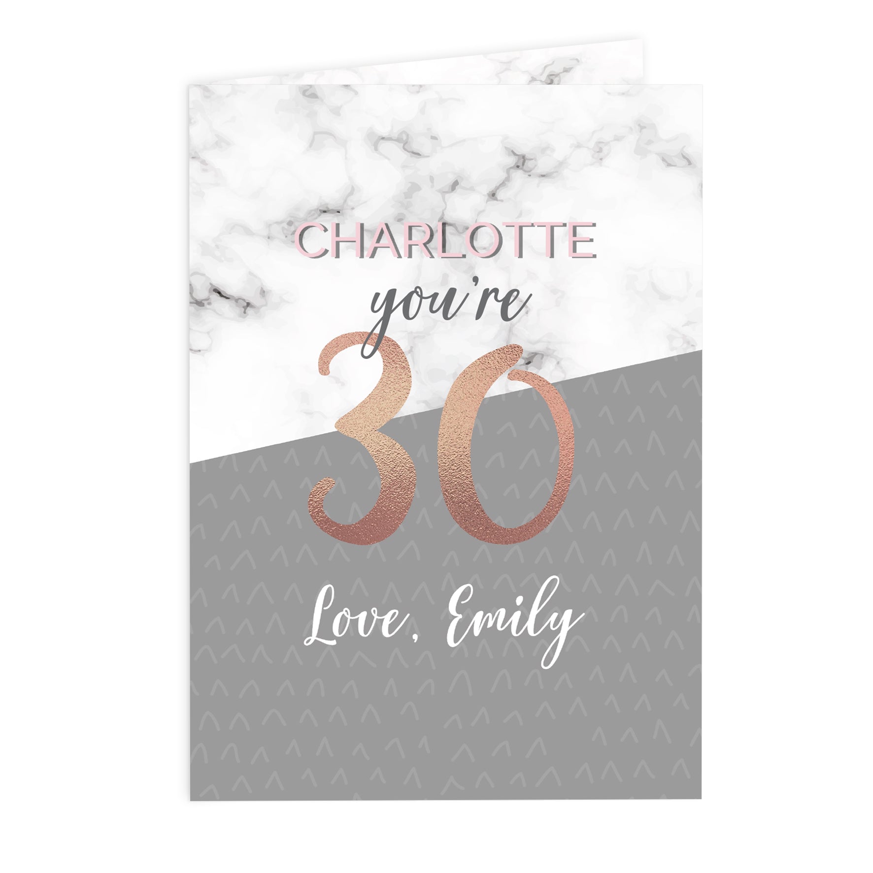 Personalised Marble and Rose Gold Birthday Card - MK&JD Gifts