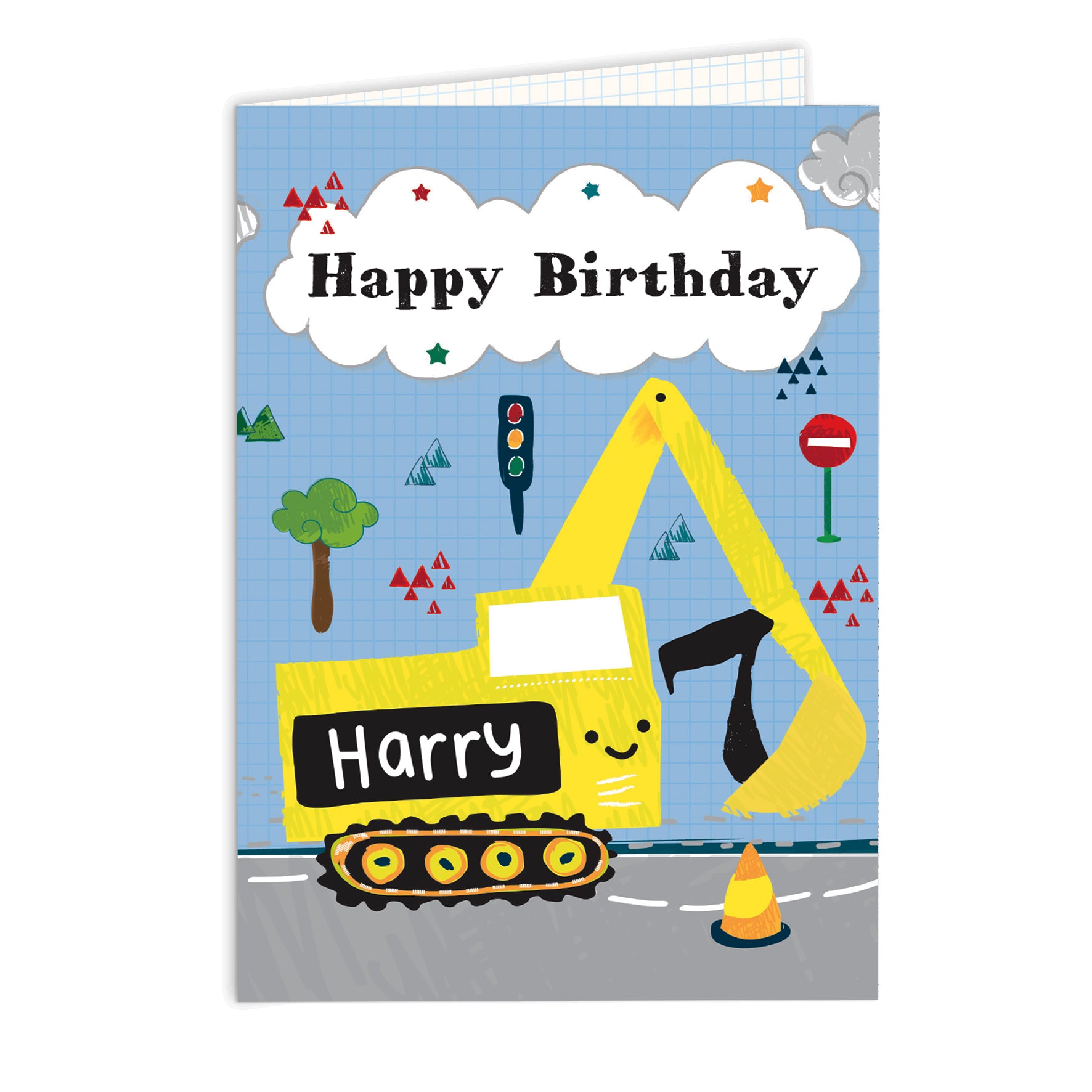 Personalised Digger Birthday Card - MK&JD Gifts