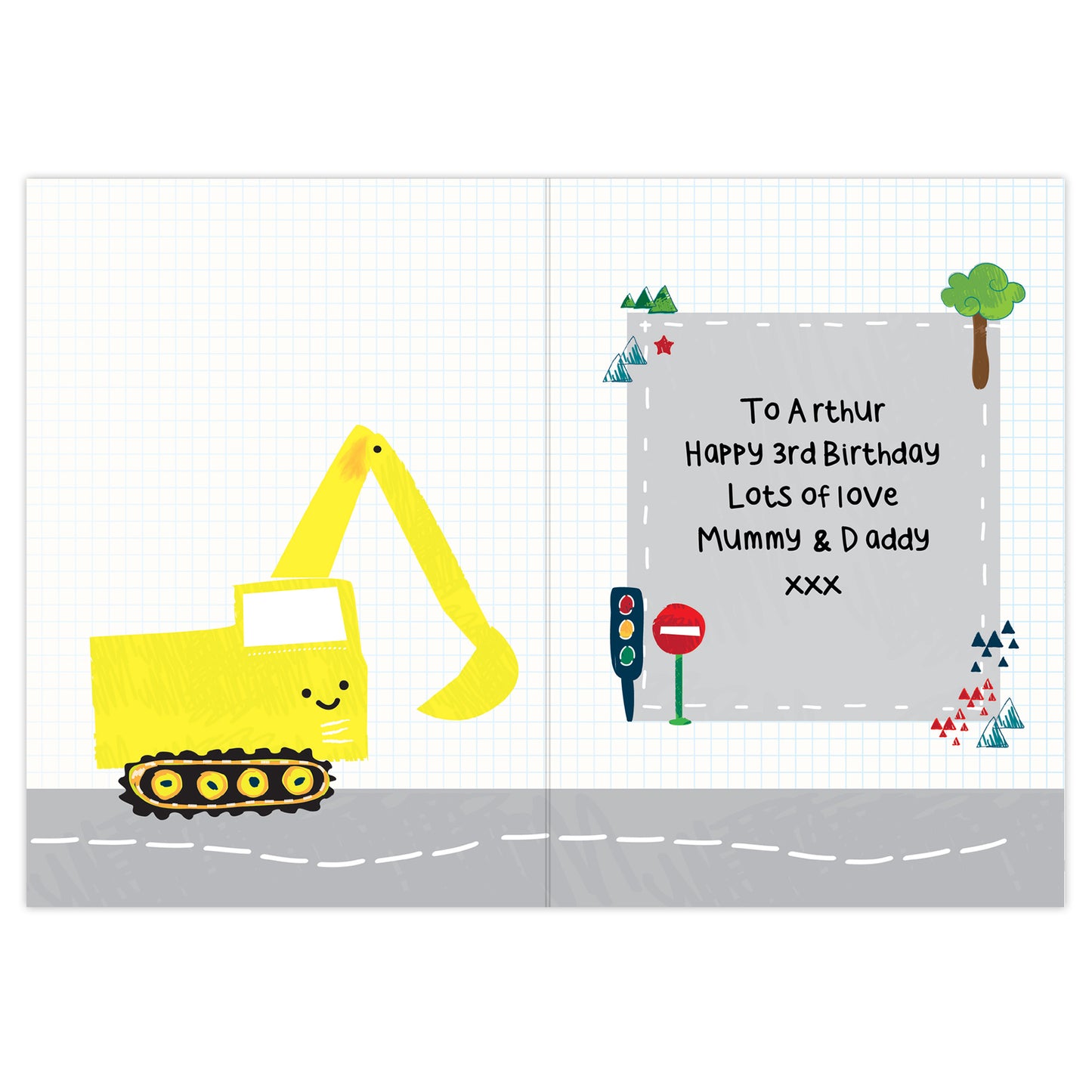 Personalised Digger Birthday Card - MK&JD Gifts