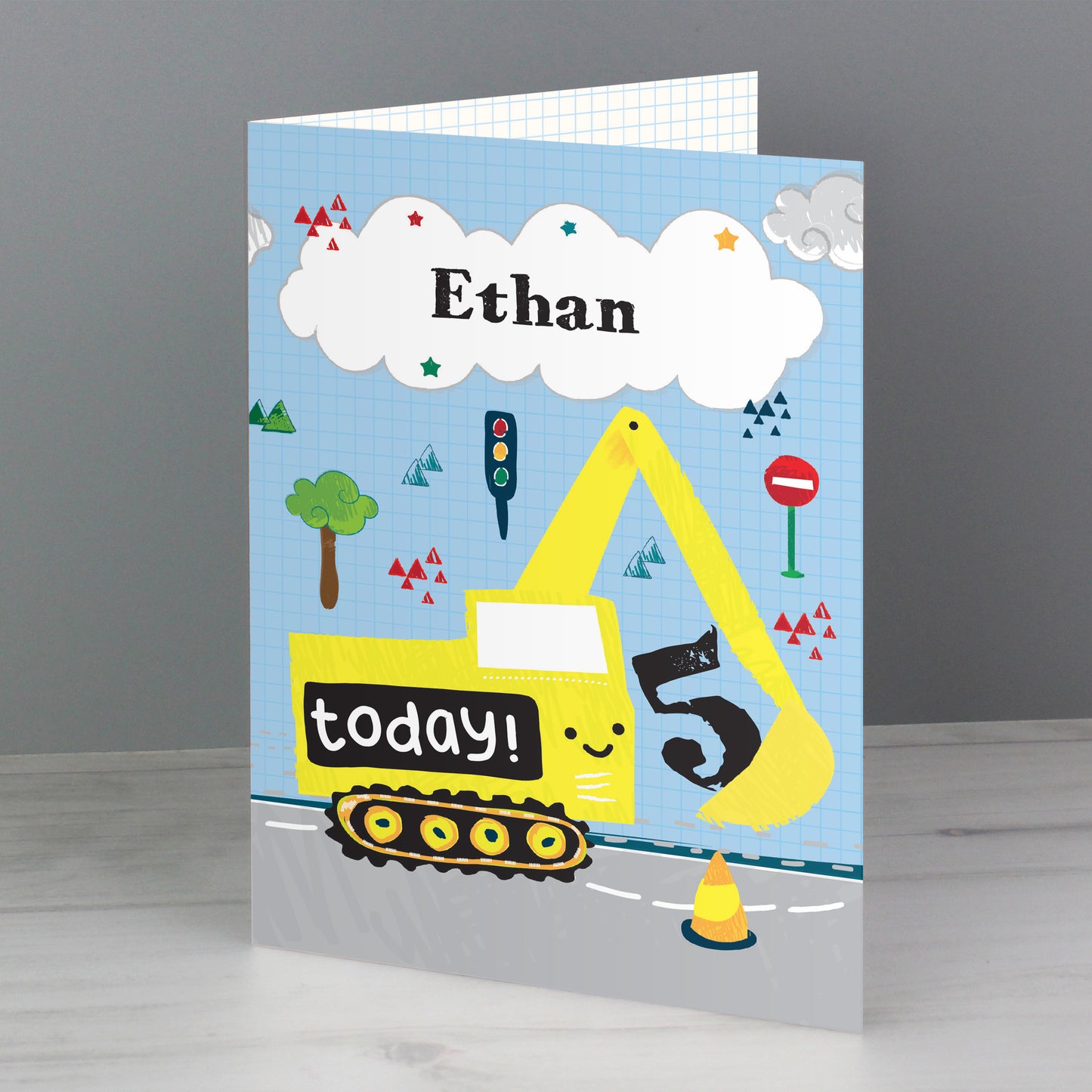 Personalised Digger Birthday Card - MK&JD Gifts