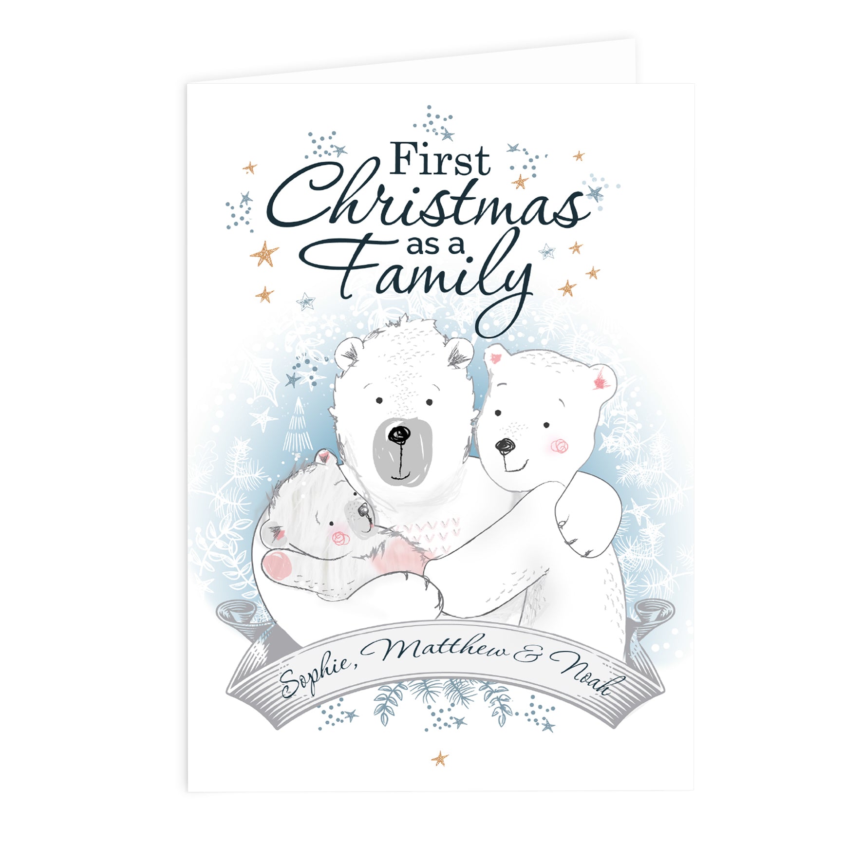 Personalised Polar Bear '1st Christmas As A Family' Card - MK&JD Gifts