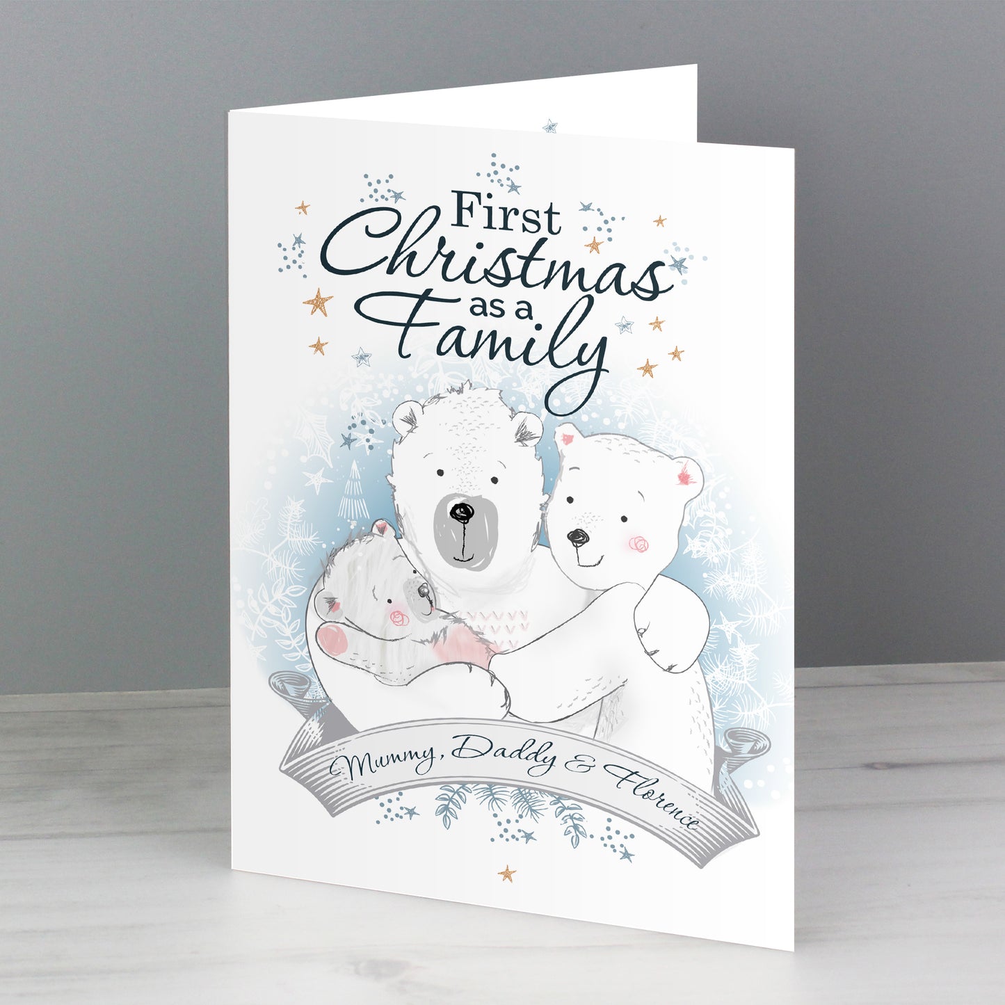 Personalised Polar Bear '1st Christmas As A Family' Card - MK&JD Gifts