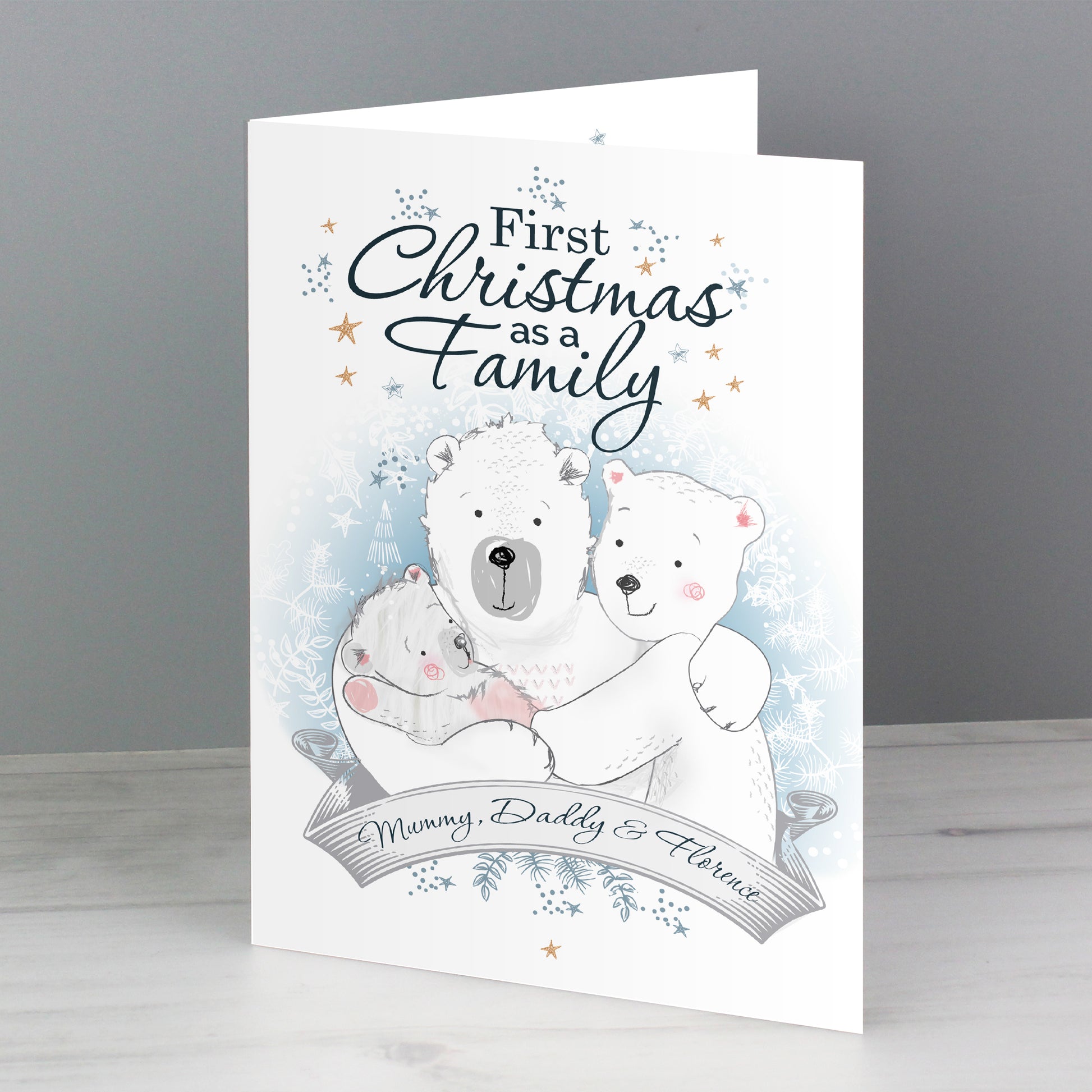 Personalised Polar Bear '1st Christmas As A Family' Card - MK&JD Gifts