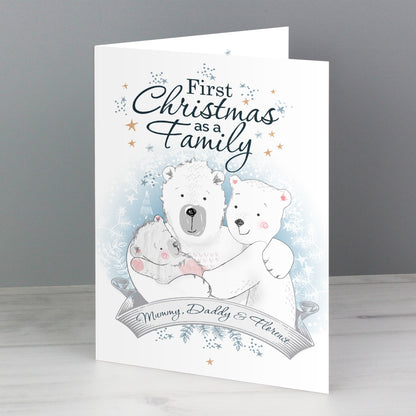 Personalised Polar Bear '1st Christmas As A Family' Card - MK&JD Gifts