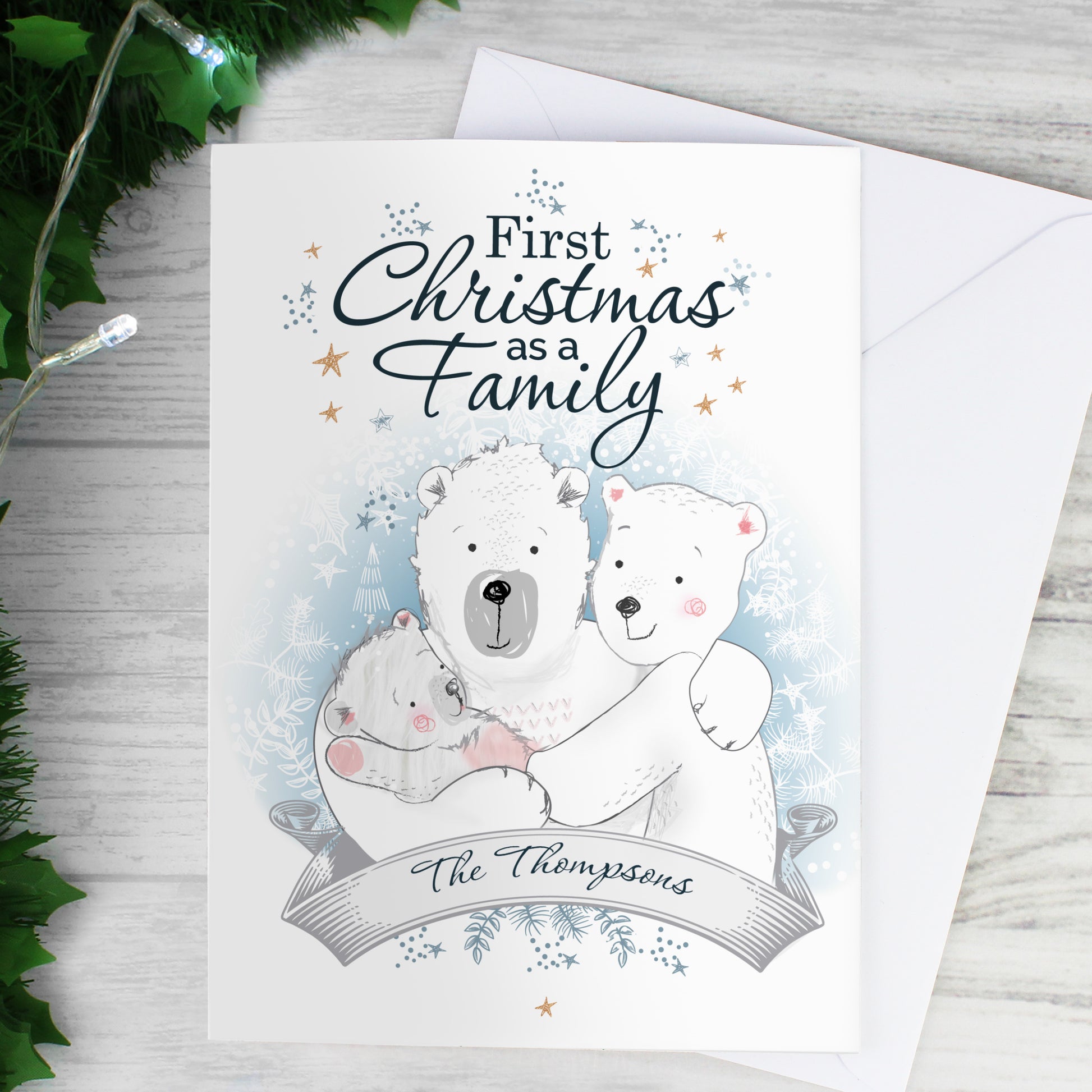 Personalised Polar Bear '1st Christmas As A Family' Card - MK&JD Gifts
