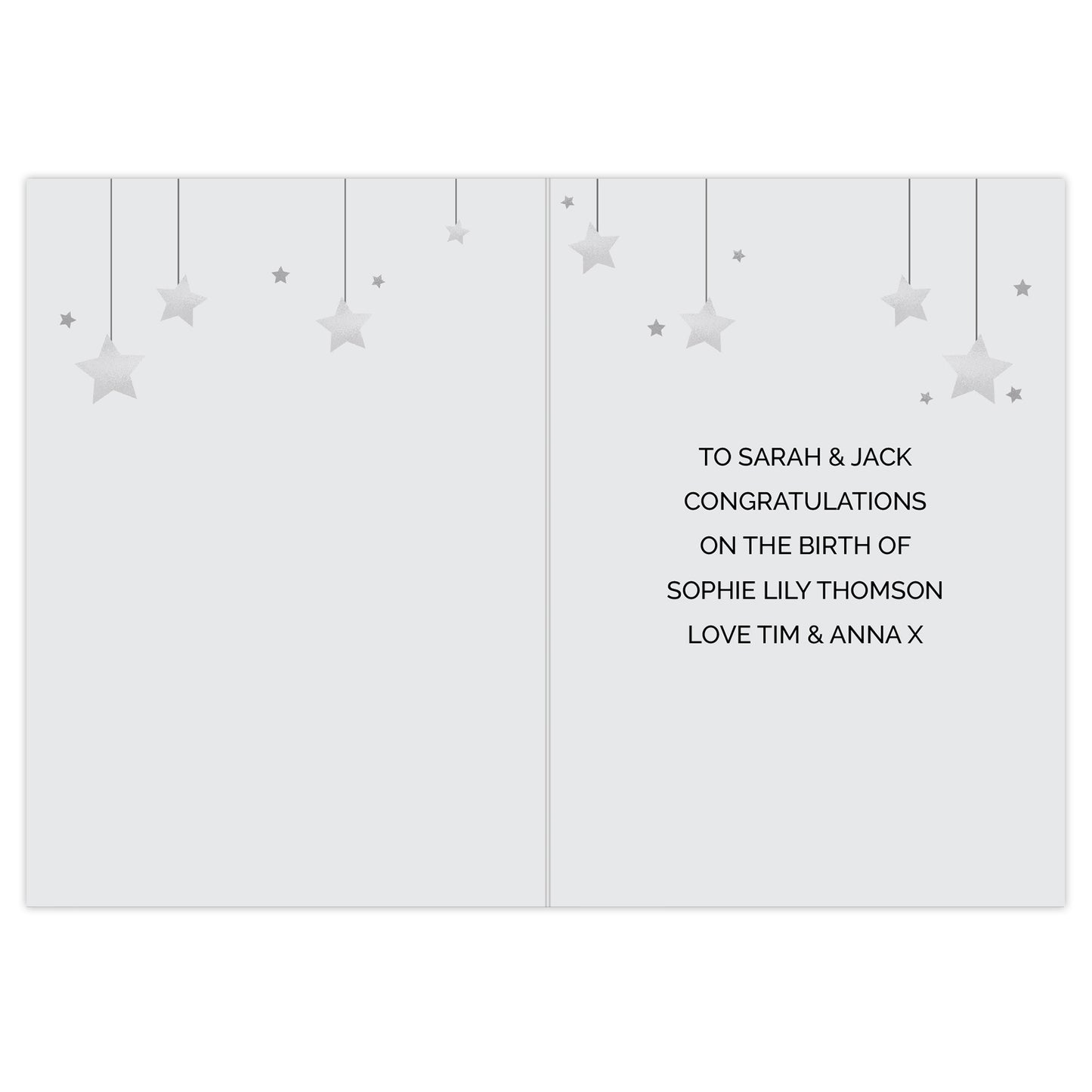 Personalised New Baby Moon & Stars Card - MK&JD Gifts