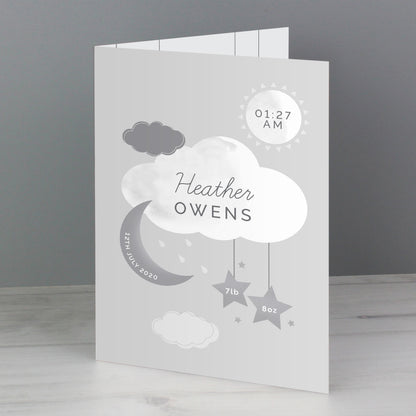 Personalised New Baby Moon & Stars Card - MK&JD Gifts