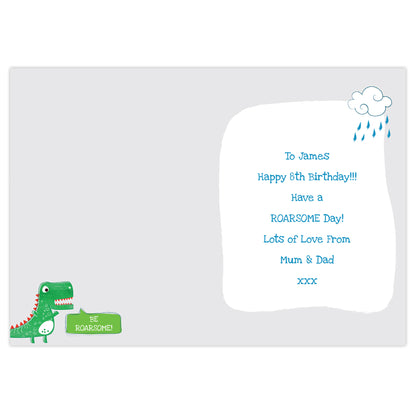 Personalised 'Be Roarsome' Dinosaur Card - MK&JD Gifts