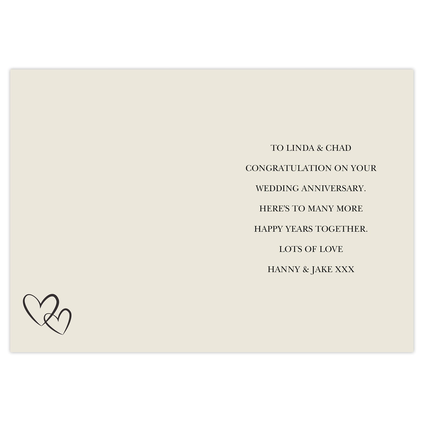 Personalised Anniversary Card - MK&JD Gifts