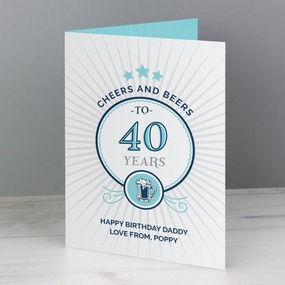 Personalised Cheers and Beers Birthday Card - MK&JD Gifts