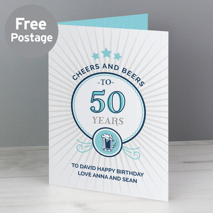 Personalised Cheers and Beers Birthday Card - MK&JD Gifts