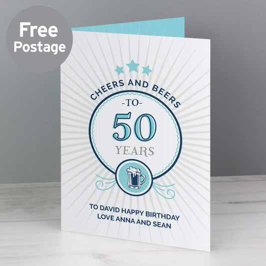 Personalised Cheers and Beers Birthday Card - MK&JD Gifts