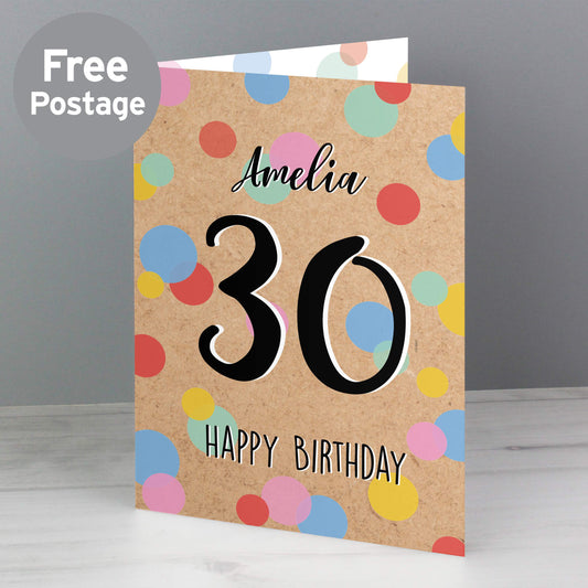 Personalised Colour Confetti Birthday Card - MK&JD Gifts