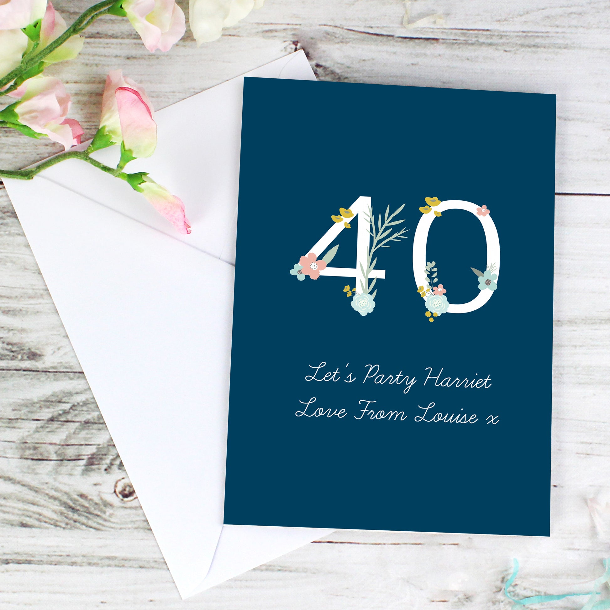 Personalised Floral Age Birthday Card - MK&JD Gifts