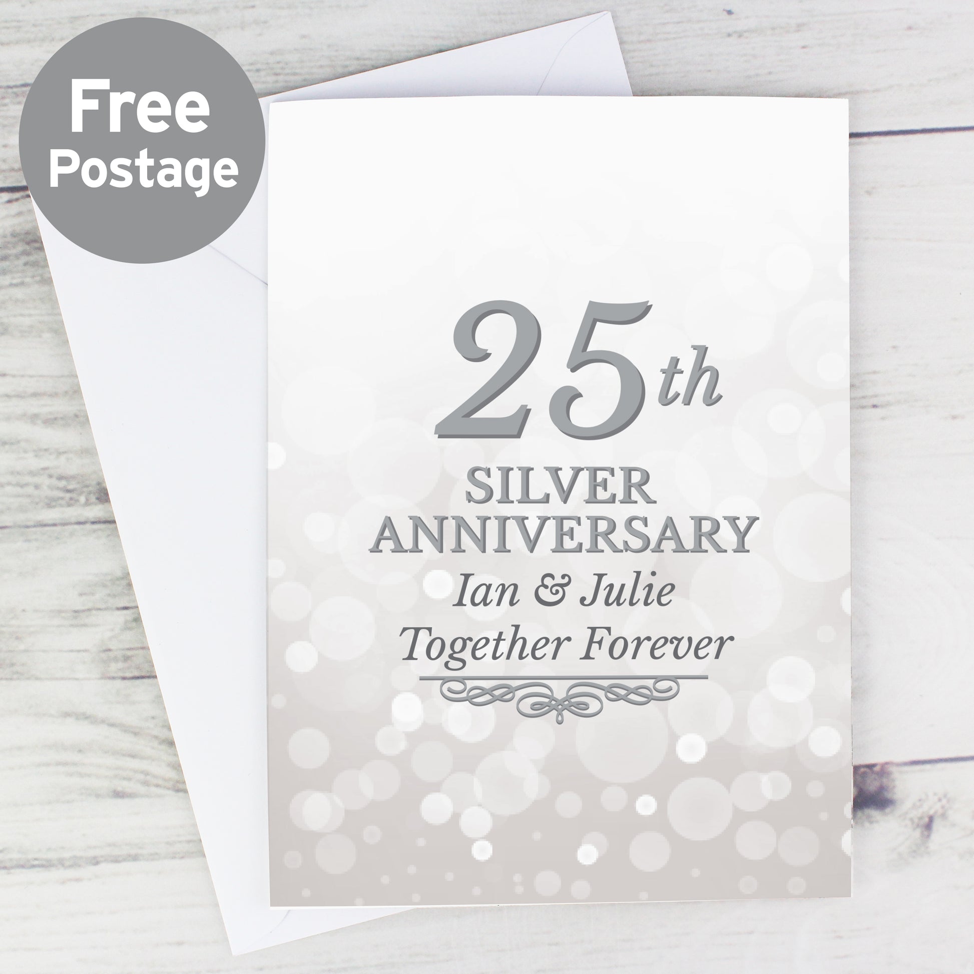 Personalised 25th Silver Anniversary Card - MK&JD Gifts