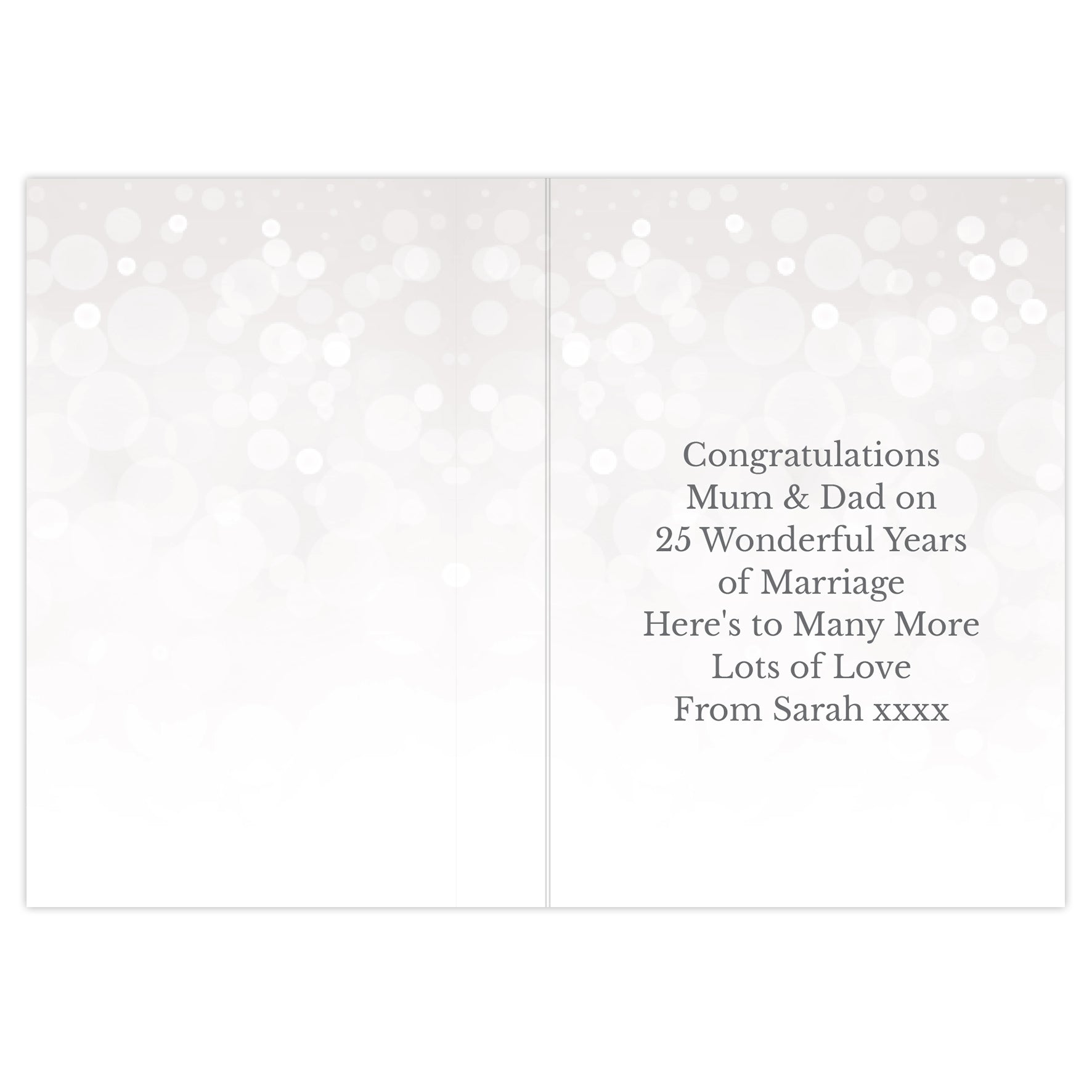 Personalised 25th Silver Anniversary Card - MK&JD Gifts