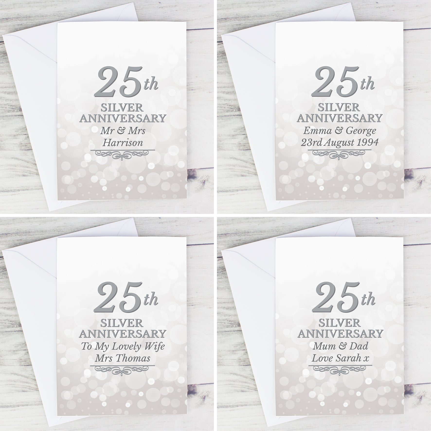 Personalised 25th Silver Anniversary Card - MK&JD Gifts
