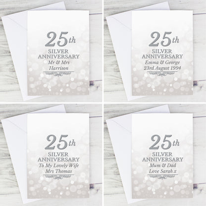 Personalised 25th Silver Anniversary Card - MK&JD Gifts