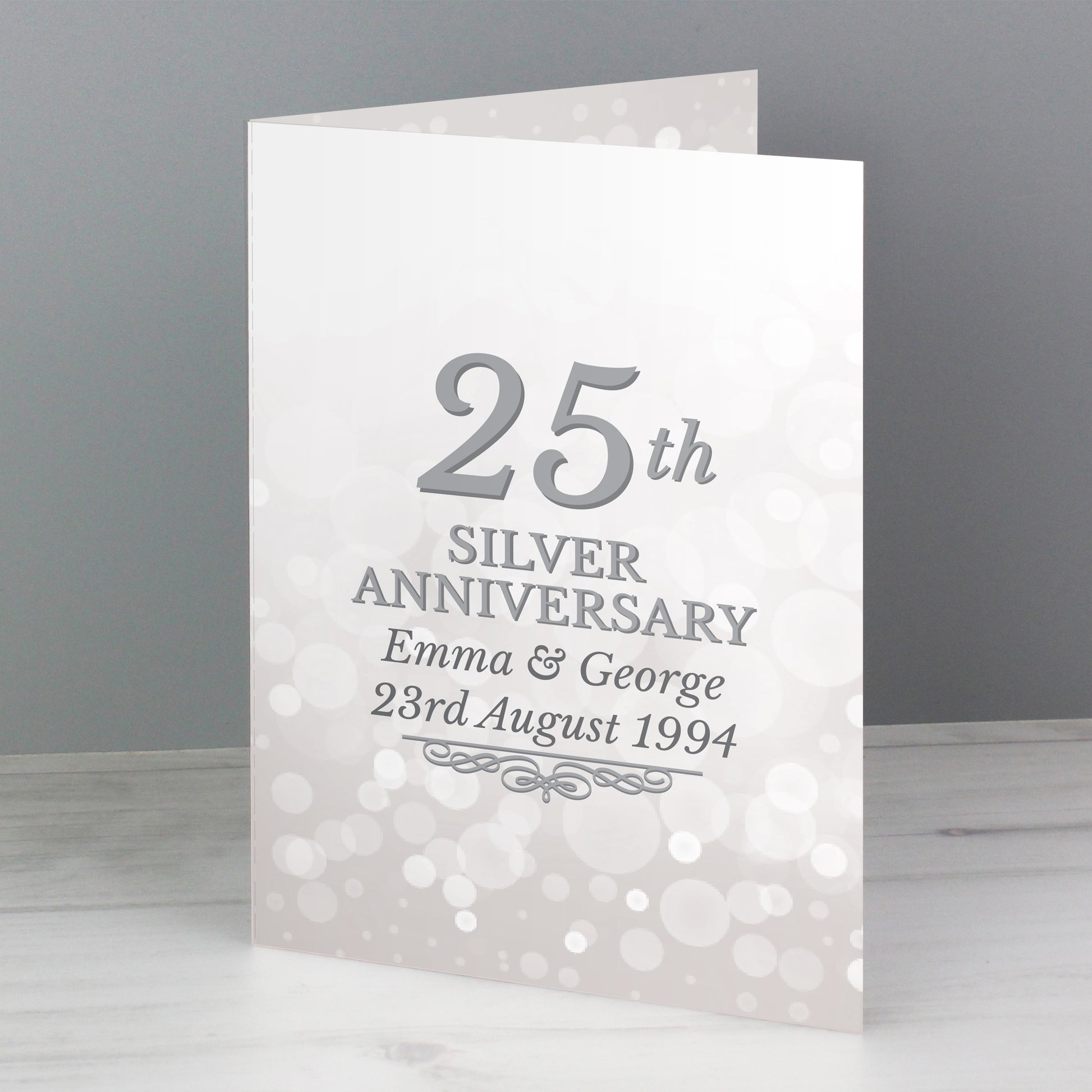 Personalised 25th Silver Anniversary Card - MK&JD Gifts