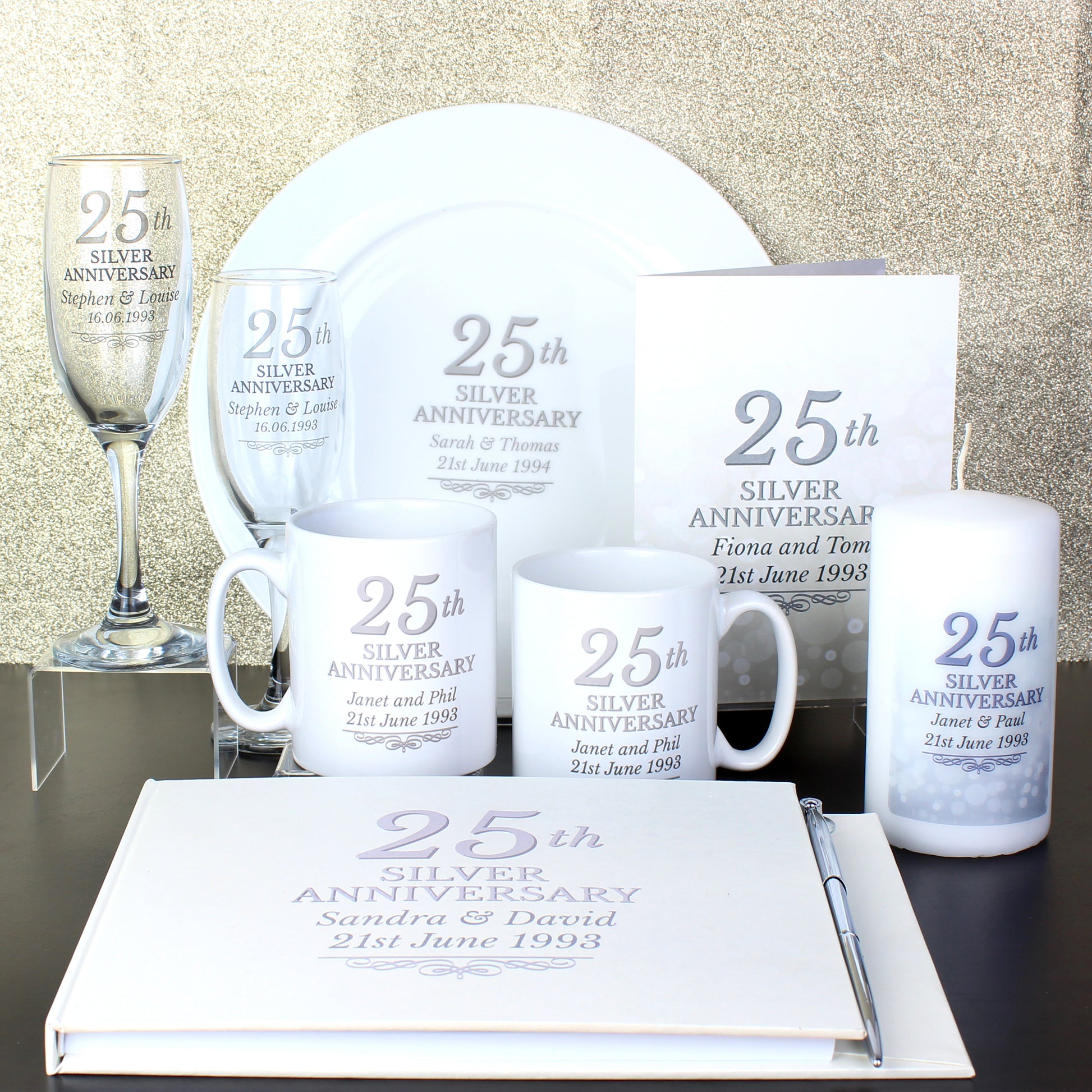 Personalised 25th Silver Anniversary Card - MK&JD Gifts