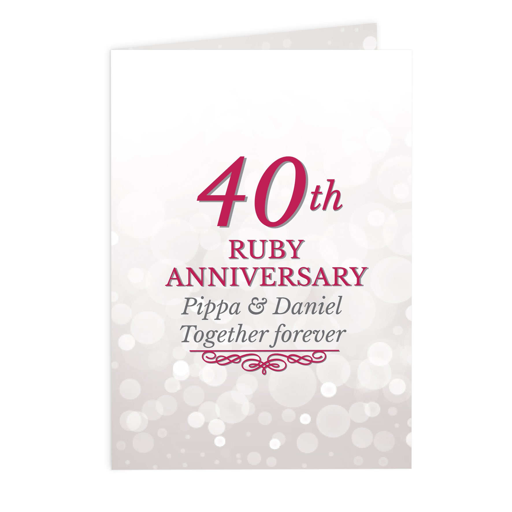Personalised 40th Ruby Anniversary Card - MK&JD Gifts