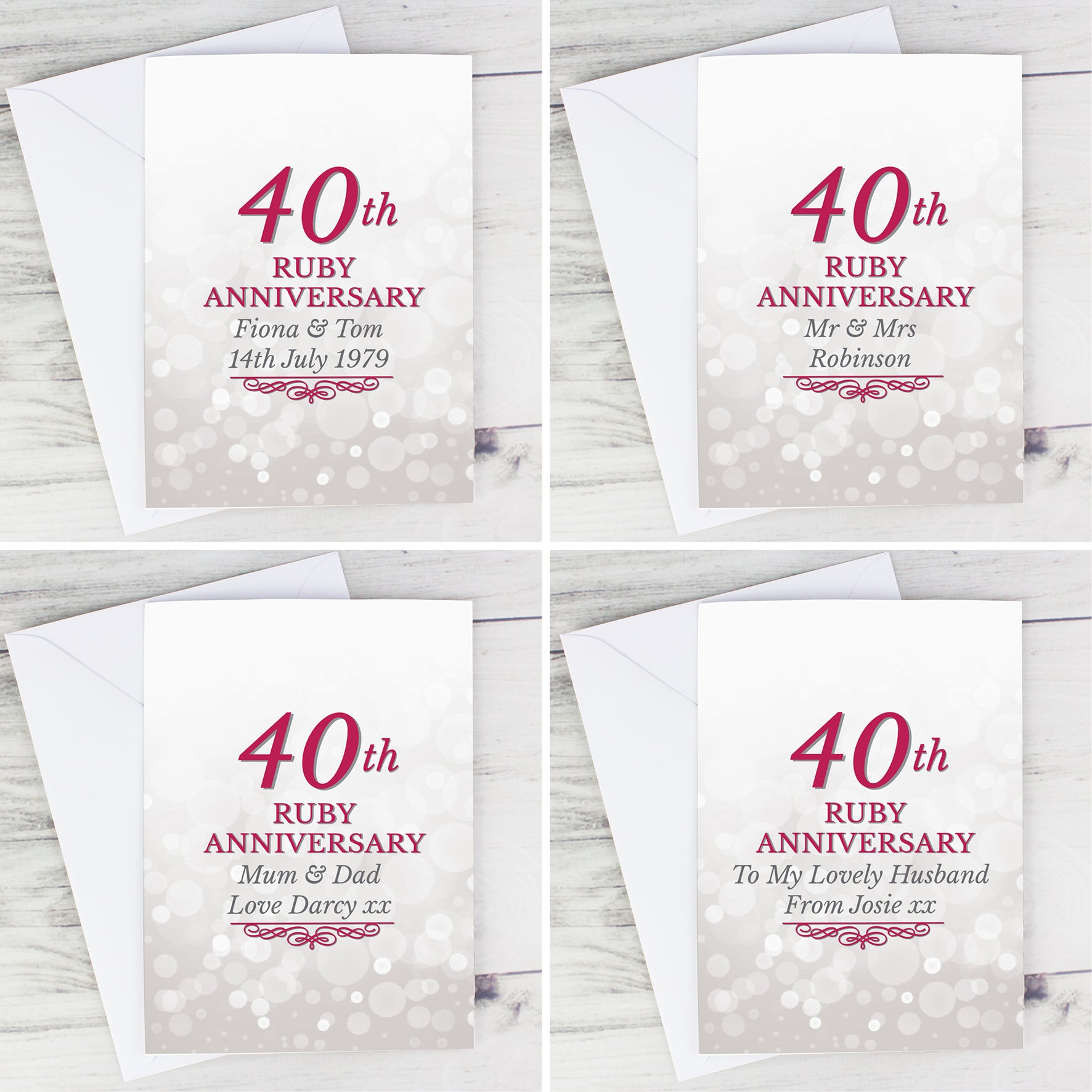 Personalised 40th Ruby Anniversary Card - MK&JD Gifts