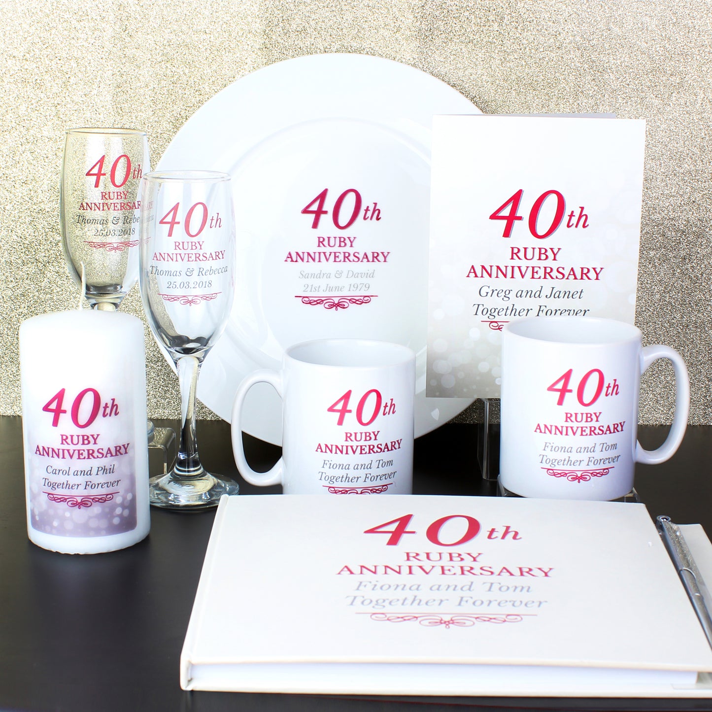 Personalised 40th Ruby Anniversary Card - MK&JD Gifts