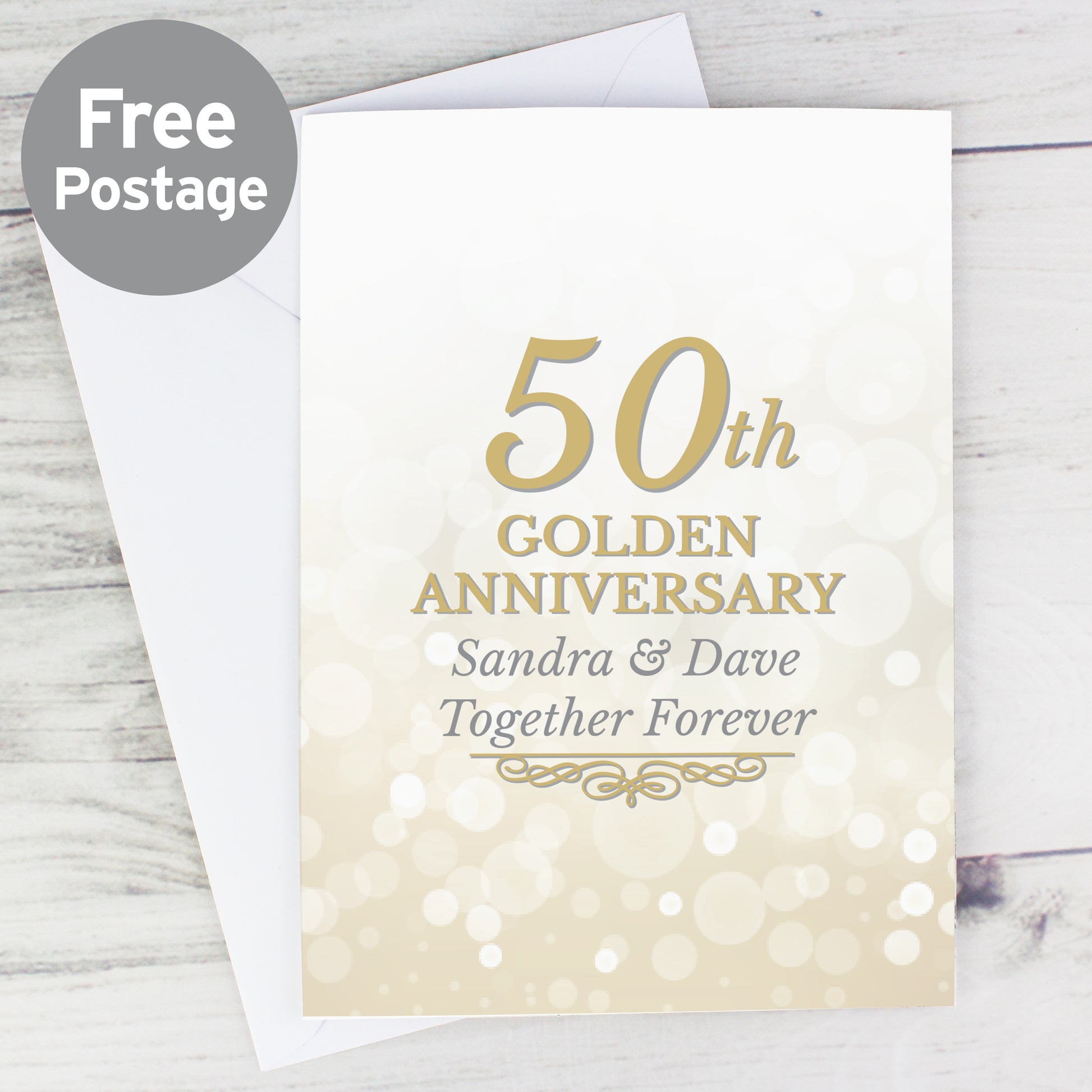 Personalised 50th Golden Anniversary Card - MK&JD Gifts
