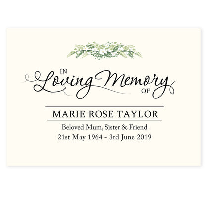 Personalised In Loving Memory Card - MK&JD Gifts