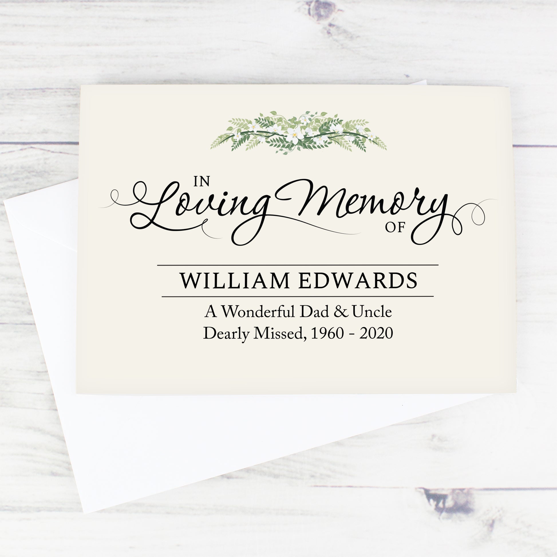 Personalised In Loving Memory Card - MK&JD Gifts