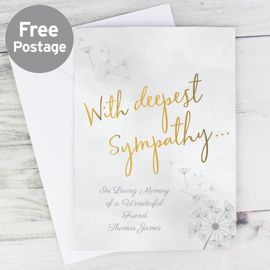 Personalised Deepest Sympathy Card - MK&JD Gifts