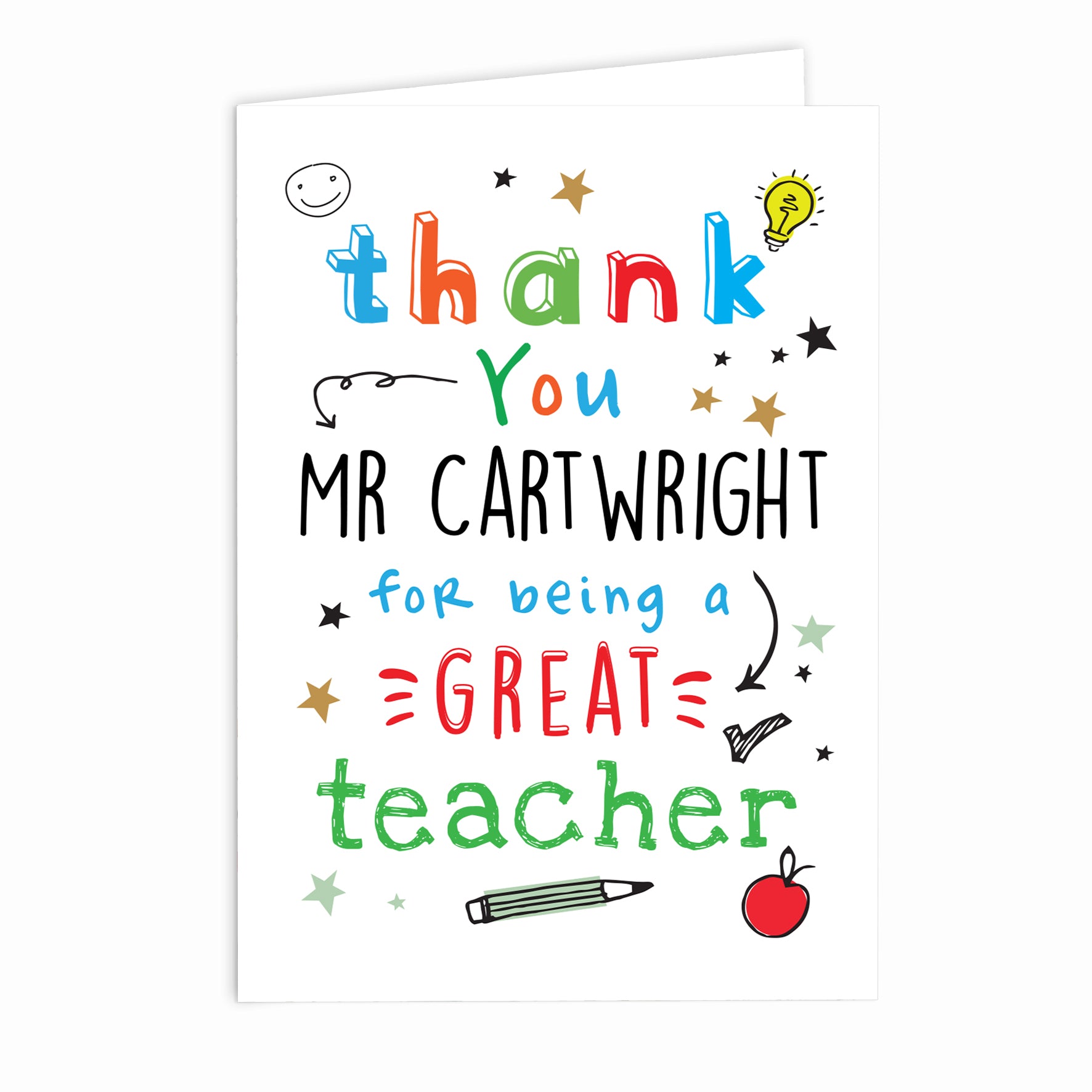 Personalised Thank You Teacher Card - MK&JD Gifts