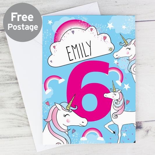 Personalised Unicorn Birthday Card - MK&JD Gifts